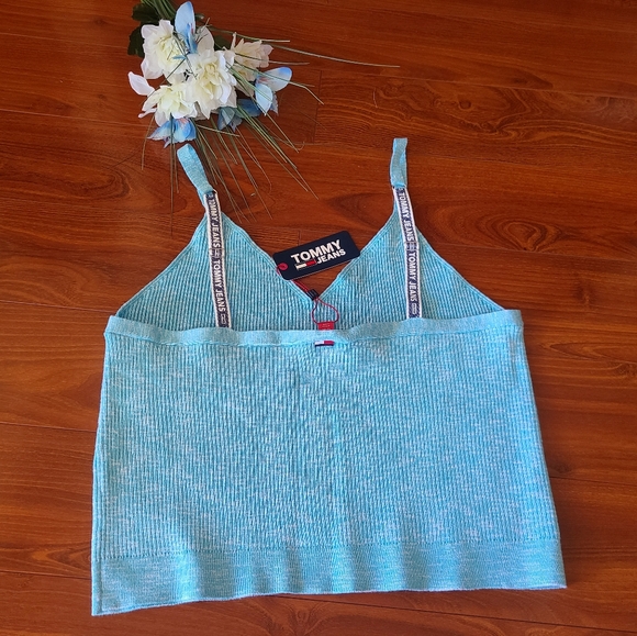 Tommy Hilfiger Light Blue Ribbed Tank Top Size XL - Picture 2 of 6